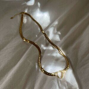 Gold Heart Necklace Stainless Steel Titanium Steel Plating Necklace